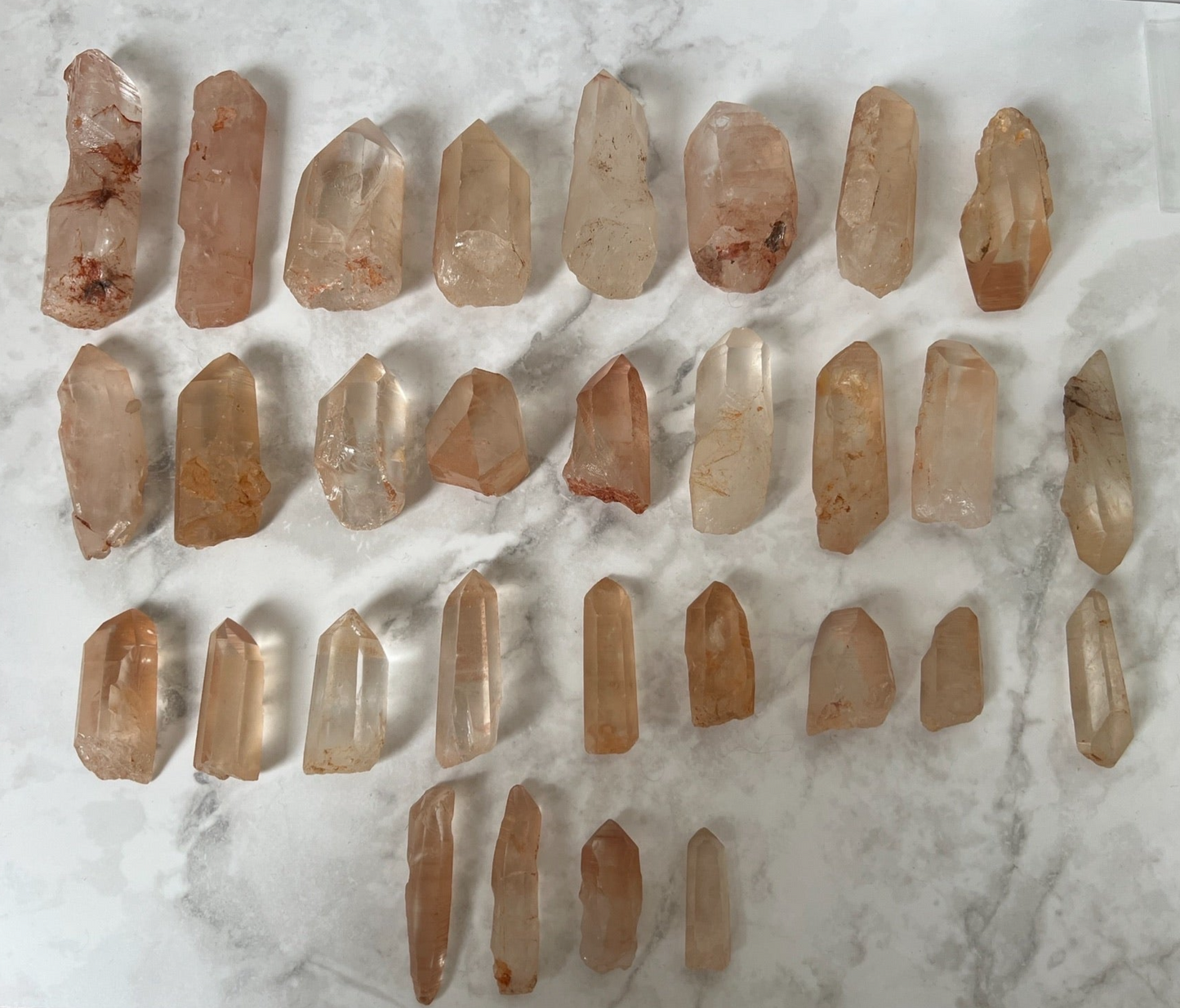 Brazilian Tangerine Quartz Lemurian Points