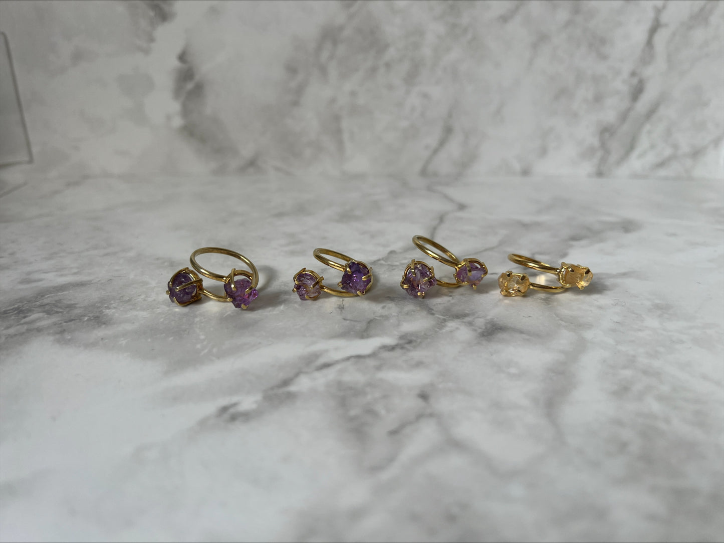 Brazilian Double Raw Crystal Rings