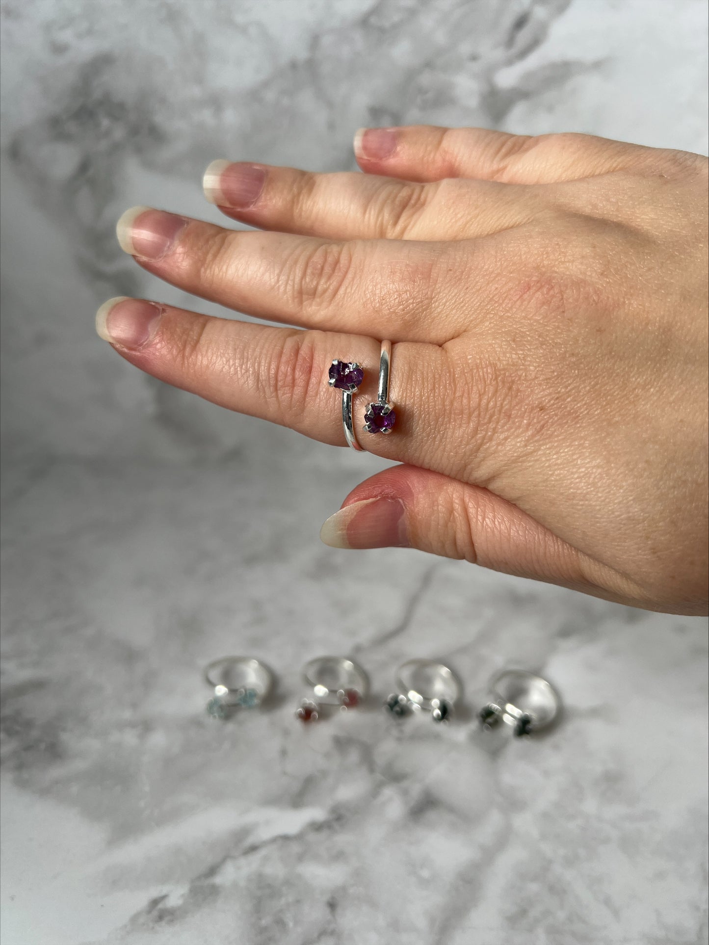 Brazilian Double Raw Crystal Rings