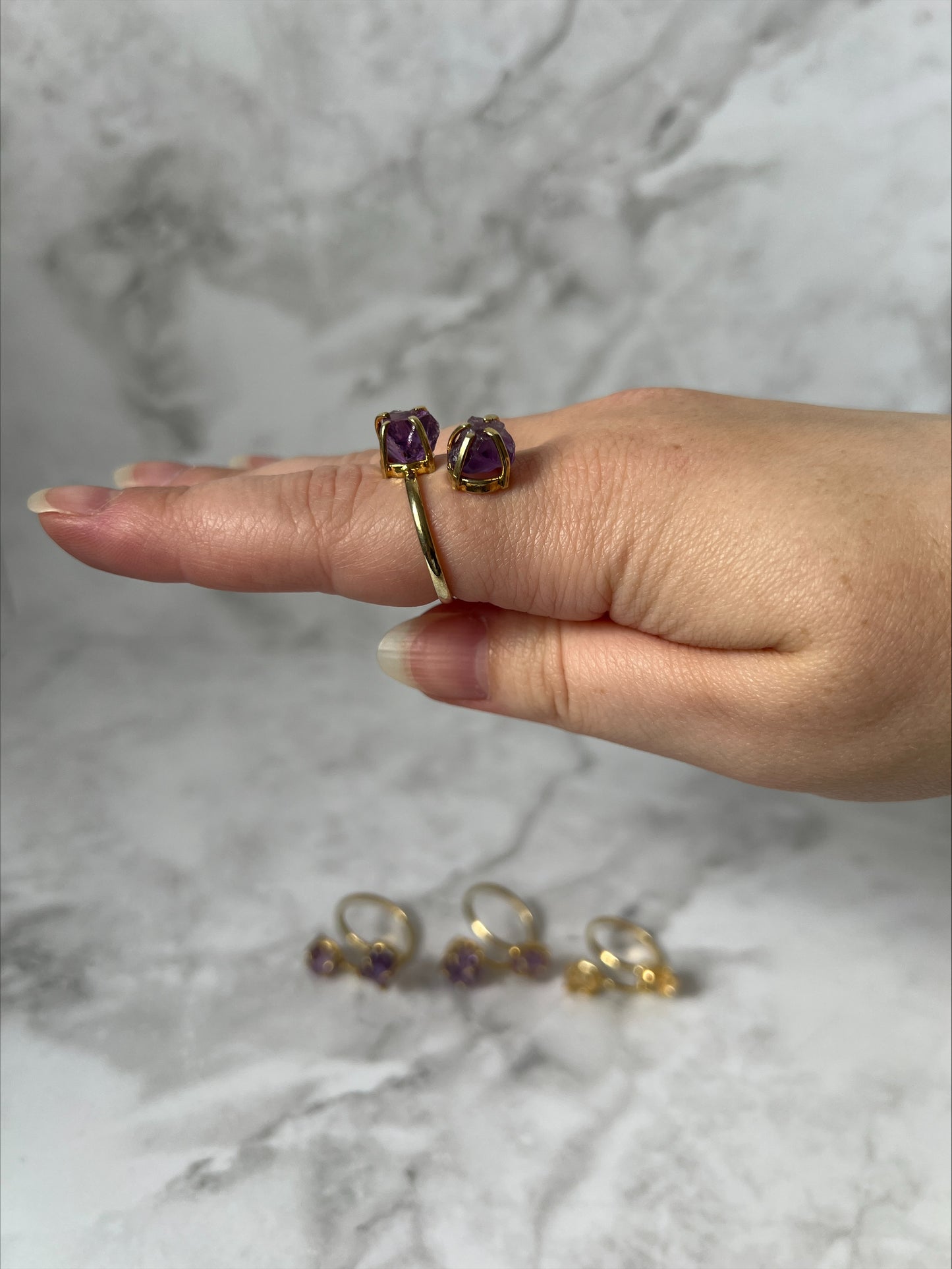 Brazilian Double Raw Crystal Rings