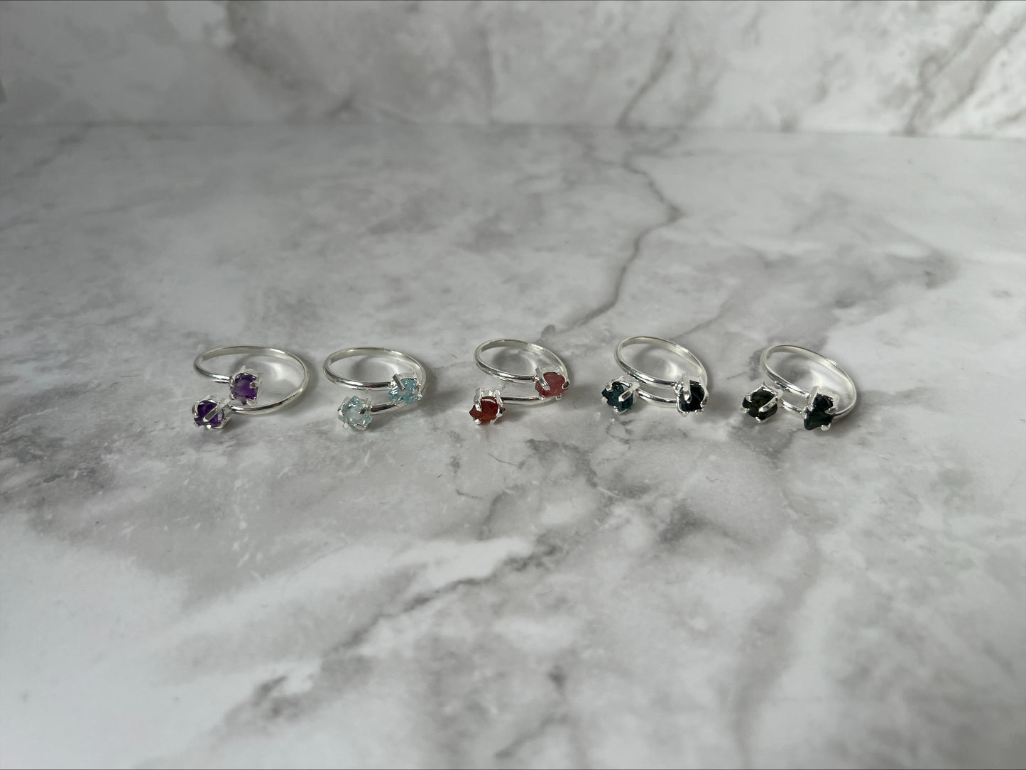 Brazilian Double Raw Crystal Rings