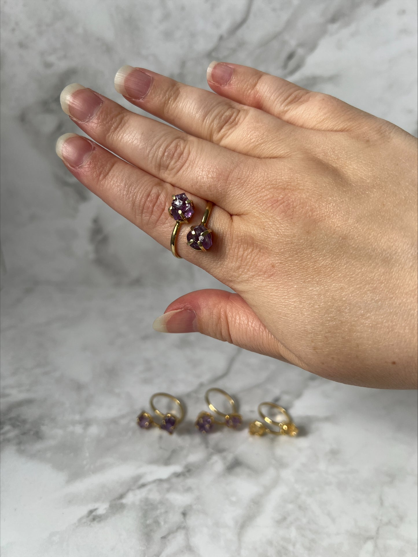 Brazilian Double Raw Crystal Rings