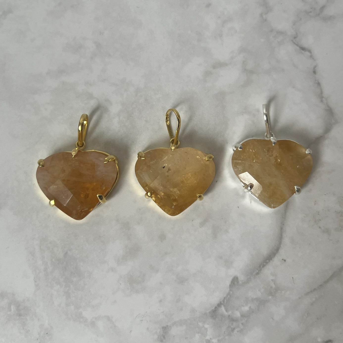 Brazilian Crystal Heart Pendants