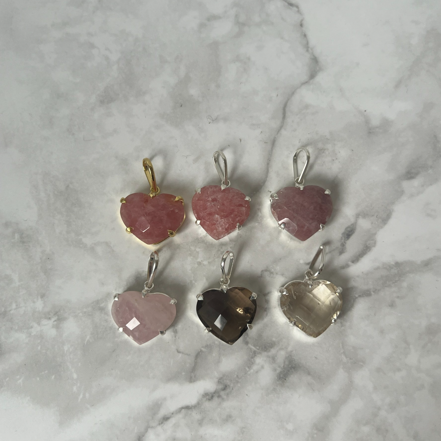 Brazilian Crystal Heart Pendants