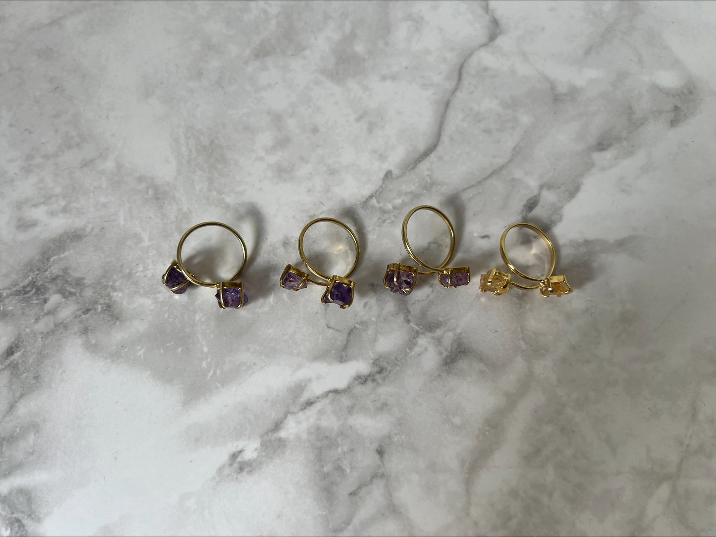 Brazilian Double Raw Crystal Rings