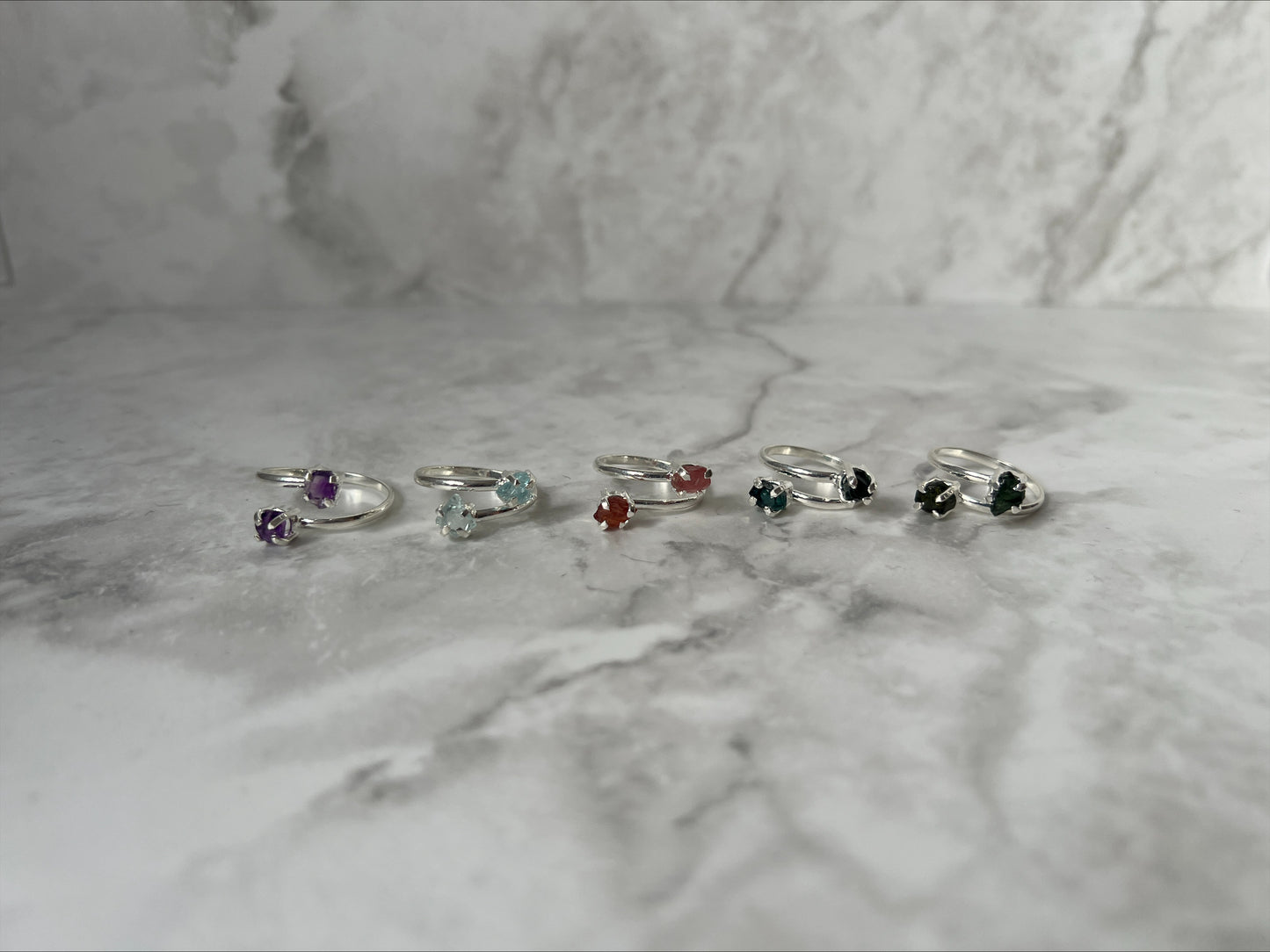 Brazilian Double Raw Crystal Rings