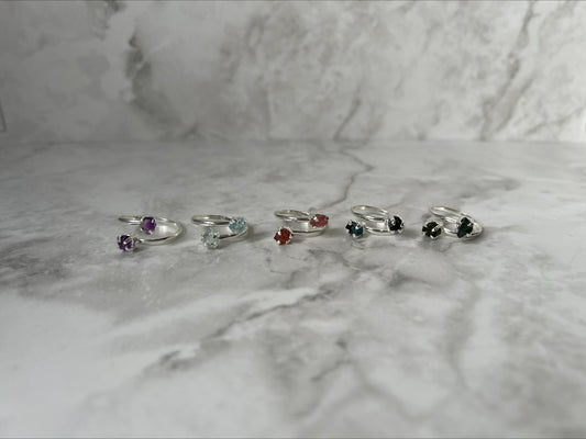 Brazilian Double Raw Crystal Rings