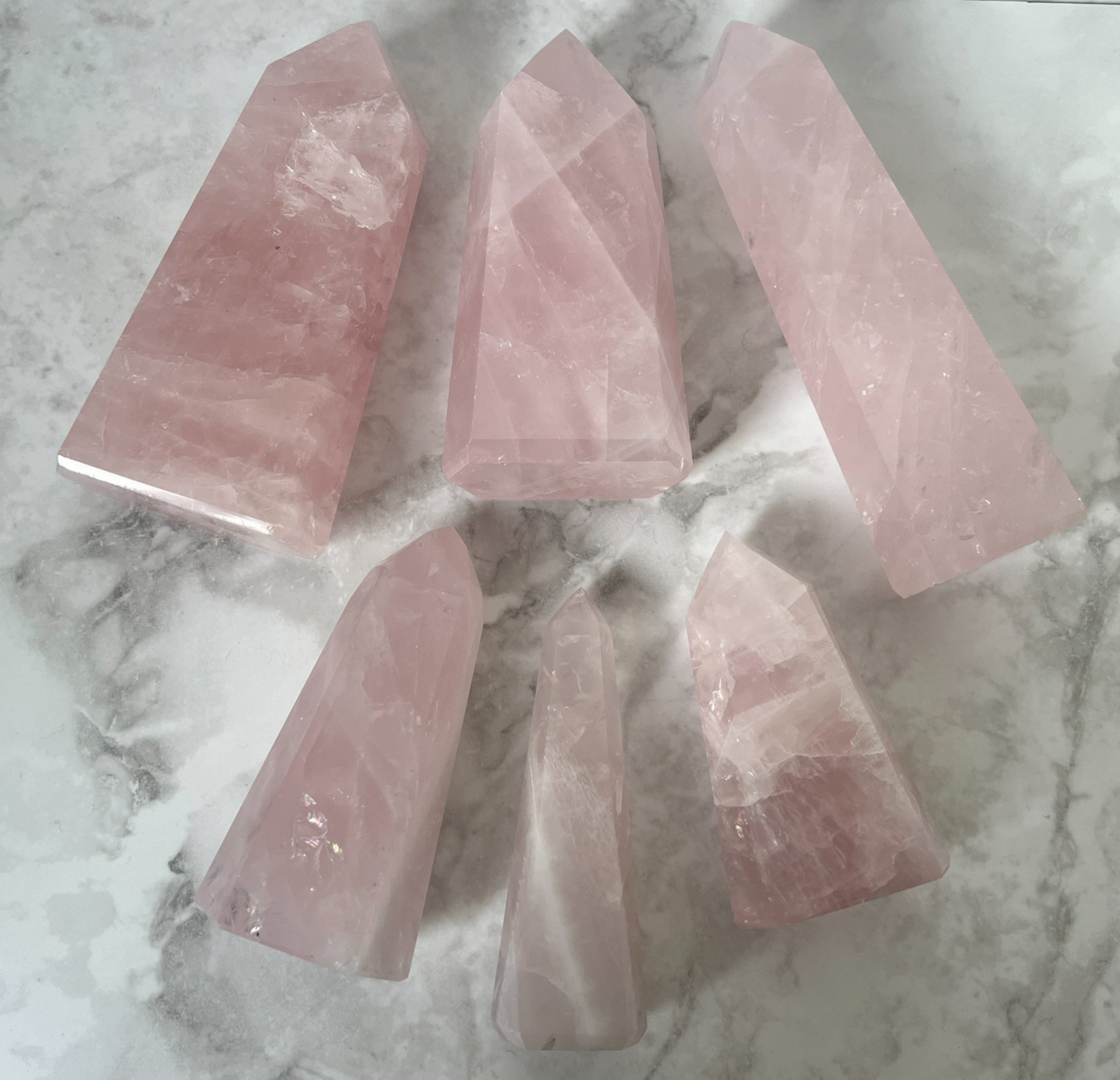 Brazilian Rose Quartz Towers