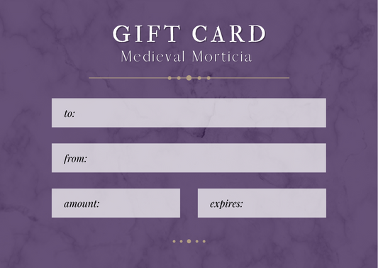 Medieval Morticia Gift Card